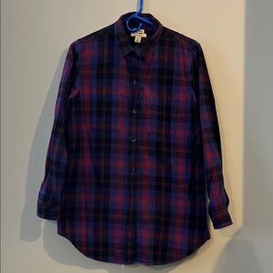 L.L. Bean Women’s Purple & Black Plaid Flannel